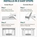 No Drill Cordless Cellular Shade, White, 34" W x 64" H