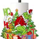 Green Monster Christmas Paper Towel Holder for Indoor Decorations Kitchen & Bathroom Decor Paper Towel Holder Stand Countertops