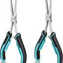 DURATECH 2PCS 7" Long Reach Needle Nose Pliers Set, Long Nose Pliers & Bent Nose Pliers, Small Needle Nose Pliers for Jewelry Making, Wire Wrapping, Wire Bending and Object Gripping on Narrow Space