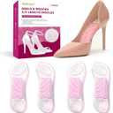 3/4 High Heels Inserts for Women - Bukihome 2 Pairs Gel Arch Support Insoles for Heels, Sandals, Flats, Wedges, Comfort Shoe Pads Relieve & Prevent Foot Discomfort, Shock Absorption (Women's 6-10)