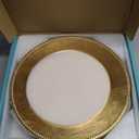 MAONAME Gold Charger Plates Set of 12, Foil 13" Plate Chargers with Beaded, Plastic Round Chargers for Dinner Plates, Table Setting,  Beaded - Gold