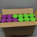 4 Ounce Clear Plastic Mason Jars With Screw On Lid, Reusable Empty Jars for Food Storage, Round BPA Free Containers for Sealing, Dry Food, Snacks, Candies, Breakage-proof, Color Lid (60 Pack 4 Ounce)