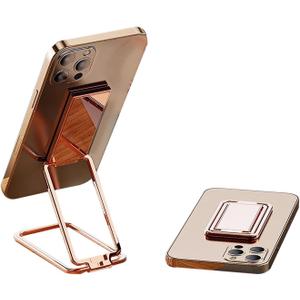 Adhesive Finger Kickstand,Stand for Back of Phone Case,360Adjustable Phone Ring Grip Holder for Hand or Desktop,Works for iPhone 16/15/14/13 Series,Samsung,and More(Pink Gold)