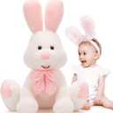 MorisMos Large Bunny Stuffed Animal 31.5'' Giant Stuffed Rabbit Toy for Kid Girl Boy, USA-Designed White Big Rabbit Plush, Jumbo Bunny Gifts for Easter