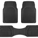 Motor Trend FlexTough LITE Rubber Car Mats Full Set  All Weather Floor Mats for Trucks, Cars & SUVs  Automotive Waterproof Black Car Floor Mats for Cars Interior Accessories Universal TrimtoFit
