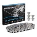 #40 Roller Chain - 10 Feet #40 Chain with 5 Connecting Links for Go Karts, Mini Bikes, Scooters, Motorcycles, Bycicles, ATV, MTV, Dirt Bike and Other Industrial Machinery - 240 Links