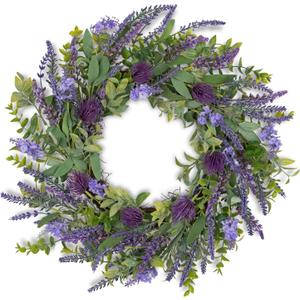 Lavender Wreath for Front Door Spring Summer Wreaths for Front Door, 22 Inch Doors Wreaths for Front Doors Outside All Season, Summer Wreath for Home Wall Window Party Wedding Decor Indoor Outdoor