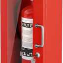 Wall Mount Fire Extinguisher Cabinet for 10LB Fire Extinguisher,24" H x 9" W x 6" D Fire Extinguisher Box with Handle & Lock,Red Steel Storage Case Fire Extinguisher Holder for Indoor/Outdoor