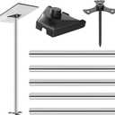 Starlink Pole Mount Gen 3, 6.5 FT Starlink Mounting Kit with 5 Extension Pipes (1.5'' Diameter ) Pole with No Dig Ground Anchor, Starlink Gen 3 Pipe Adapter Included