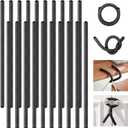 20 Pcs 17 Inch EVA Foam Twist Rubber Ties Reusable Bendable Cable Tie Straps Flexible Heavy Duty Twisty Ties for Organizing Cords Bundling (Black)