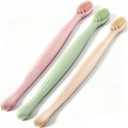 Mifoci 3 Pcs Eyelid Brush with Soft Silicone for Sensitive Eyelids, Double Ended Eyelid Margin Scrub Brush for Removes Dirt, Oil, Lid Scrub Device Deep Cleansing Eyelash Extension Prep