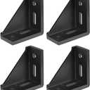 uxcell Inside Corner Bracket Gusset, 80mm x 80mm for 4040 Series Aluminum Extrusion Profile, 4 Pcs (Black)