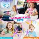Giraffe Sensory Travel Toys 4Pcs for Roadtrip Car Ride Airplane Toddler Girl Year Old Ages 2 3 4 5 6 7 8, Suction Autism Pop Tube Fidget Toy Autistic Valentines Day Stocking Easter Basket Stuffer Gift