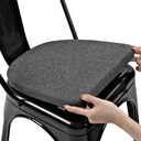 BUYUE Friendly Woven Fabric 14x14 Magnetic Cushion for Metal Chair 1 Piece, Enhanced Anti-Slip Seat Pad for Dining Kitchen Caf Stackable Chair (U-Shape, Dark Gray, 1 Count)