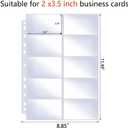 2 x 800 Pockets Ultra-Clear Business Card Holder Sleeves Binder Each Sleeve Holds 20 2x3.5 Namecards for 2/3/4 Ring Binder, Double Sided 10 Pocket Credit Card Pages40 Pack