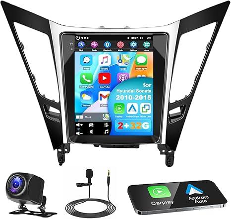Android 13 Car Stereo for Hyundai Sonata 2010-2015 Radio Wireless Apple Carplay Android Auto Mirror Link Bluetooth 9.7 inch Touchscreen 2G+32G with GPS Navigation WiFi EQ FM Backup Camera MIC