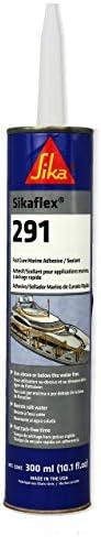 SIKA Sikaflex-291, Black, Fast Cure Marine Adhesive and Sealant, Polyurethane for Boats, Waterproof, Paintable, 10.1 fl. oz Cartridge