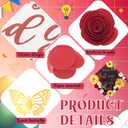 Suncalla 36 Pcs Red DIY Graduation Cap Decorations Kit, 20 Roses Sunflower Flower Heads 4 Inspirational Quote Glitter Stickers 12 3D Butterfly for Grad Cap Topper DIY Art Gift