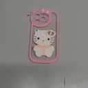 for iPhone 14 Pro Max Cute Cartoon Case,Women Girls Kids 3D Bow Kawaii Pink Cat Face Makeup Mirror Soft TPU Clear Protective Phone Cover for iPhone 14 Pro Max 6.7inch