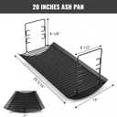 20” Ash Pan for Chargriller 2823 5050 5072 5650 2123 2223 Charcoal Grills Char-Griller Model 200157 Replacement Part with 2PCS Fire Grate Hanger