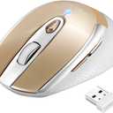 LeadsaiL Wireless Mouse for Laptop, 2.4G Portable Slim Cordless Computer Mouse Less Noise, 6 Buttons, for Windows 10/8/7/Mac/MacBook Pro/Air/HP/Dell/Lenovo/Acer (Gold)