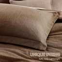 Monbix Queen Comforter Set - 7 Pieces Cationic Dyeing Brown Bed in a Bag Queen Bedding Sets with Comforter, Sheets, Pillowcases & Shams, Reversible Bedding Comforters Sets