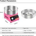Commercial & Home Cotton Candy Machine 110V 1000W,3 Mins Fast Preheat, Stainless Steel, Easy to Operate & Clean for Birthday Party, Events & Commercial Use