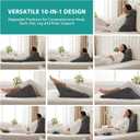 Bedluxe Adjustable 4pcs Bed Wedge Pillow Set, Memory Foam Wedge Pillow Post Surgery for Back, Neck, Leg Pain Relief, Pillow Wedge for Sleeping, Sitting up in Bed, Acid Reflux and GERD, Dark Grey