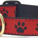 Up Country REBCQ2N Red Black Paw Pet Collar - Small Narrow