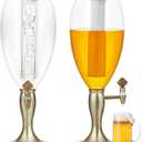 Irenare 2 Pack Beer Dispenser 5L/169oz Beer Beverage Dispenser with Ice Tube Mimosa Margarita Tower with Spigot for Game Oktoberfest Party Home Bar Drink Champagne Gold
