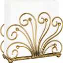 OwlGift Modern Flaunting Peacock Tail Napkin Holder, Antique Design Metal Napkin Holder Upright Decorative Napkins Holder for Home Kitchen Table, Bronze