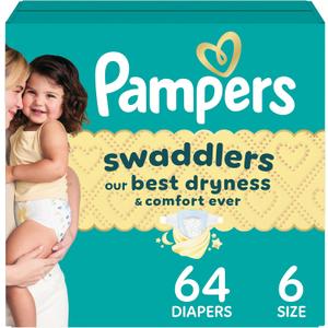 Pampers Swaddlers Diapers, Size 6 (2344 lbs), 16 Count, Absorbent, Keeps Baby Dry and Comfortable, Skin Safe Disposable Baby Diaper 