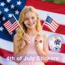 4 x 500 PCS Patriotic Stickers – 1.5" Diameter 8 Colors, 4th of July, Independence Day, Memorial Day, Decorations | Waterproof Self-Adhesive American Flag Stickers for Envelopes, Cards, & Party Decor​