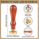 1pc Vintage Wax Seal Stamp Flower Sealing Wax Stamp 25mm Removable Brass Stamp Head with Wooden Handle for Envelopes Invitations Wedding Bottle Decoration Back to School