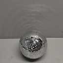 APUDWN 6 Inch Disco Ball Christmas Tree Topper, Retro Silver Reflective Disco Ornaments, Sparkling Mirror Ball Xmas Tree Topper for 70s Theme Party Home Wedding Indoor Outdoor Birthday Holiday Decor