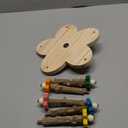 Parakeet Toys, Natural Wood Perch with 5 Branches, Unique Durable Avian Cage Accessories for Parakeets, Cockatiels, Budgerigars, Conures, Lovebirds