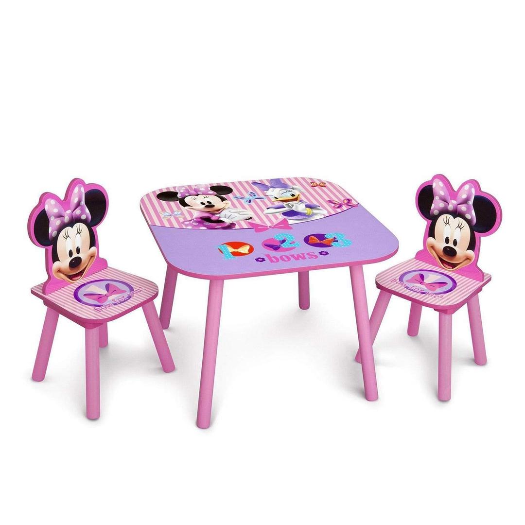 Delta Children - Disney Minnie Mouse Kids Table and Chair Set 3- Piece Set (2 Chairs Included) - Ideal for Arts & Crafts, Snack Time, Homework & More, Pink