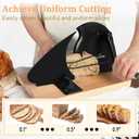 Brvclon Manual Bread Slicer Adjustable Thickness, Hand Crank Bread Slicer for Homemade Sourdough Bread with Scale Line & Suction Cup & Metal Guide,Quality Solid Wood Base & Gift-Level Packaging