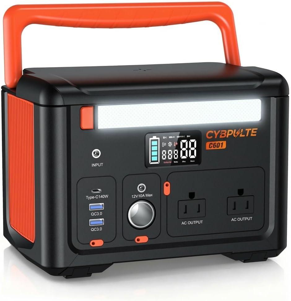 Portable Power Station 600W(1200W Surge) 299Wh 6.8 lbs ,140W USB-C