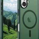 SUPFINE Magnetic for iPhone 17 Case (Compatible with MagSafe)(Military Grade Drop Protection) Translucent Matte Shockproof with Anti-Fingerprint Phone Cover 2025,Forest Green