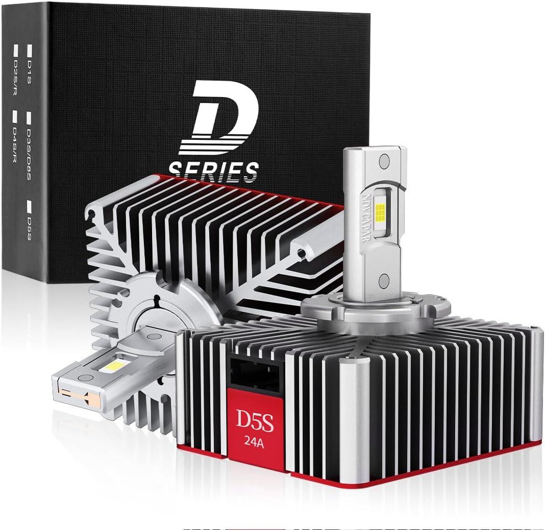 D5S LED Light Bulbs 38000LM +600% Brightness,120W High Power,6500K Cool White For 2016-18 Silverado,19-20 Chevy equinox, Plug and Play, High and Low Beam, Fog Light Bulbs, 2 Packs