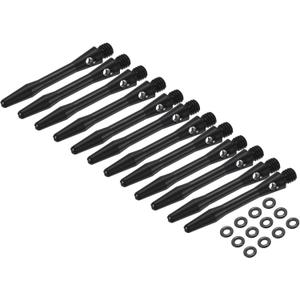 PATIKIL Aluminum Dart Shafts, 2BA Dart Stems Replacement Accessories with Rubber Rings for Steel Tip (35mm, Black)