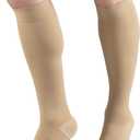 Truform HMNA 9808 Compression Stockings, Regular 15-20 mmHg, Below Knee BK, Men or Women, Closed Toe, Beige, 4X-Large (Size G)