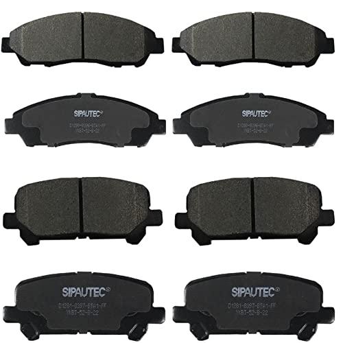 SIPAUTEC-Front & Rear Ceramic Brake Pads Replacement For(2009-2022 Honda Pilot),(2017-2022 Honda Ridgeline),(2007-2016 Acura MDX)