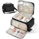 Breast Pump Bag Fit for Spectra S1 and S2, Pumping Bag with Waterproof Mat for Pump Accessories, Portable Pump Carrying Case for Work, Travel and Family Use, Black
