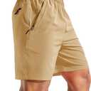 MIER Men's 7 Inch Athletic Shorts with 3 Zipper Pockets, Dry Fit | Quick-Dry Exercise Apparel for Workout, Running, Gym and Hiking, Lightweight, Elastic Waist, Recycled Polyester Fabric (XS)