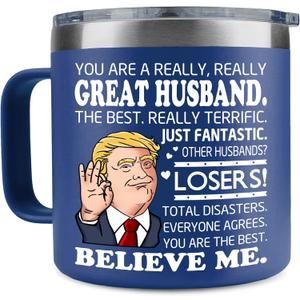 Christmas Husband Gifts From Wife - Husband Mug - Wedding, Anniversary, Birthday Gift For Husbands - Christmas Gift Mug For Husbands, Groom, Him, Men - Stainless Steel Tumbler 14OZ