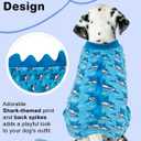 CuteBone Shark Costume Dog Pajamas, Stretchy Spandex Crystal Velvet Sleepwear Coat for Small Dogs, Soft & Warm Pet Outfit Clothes for Cold Weather, Cozy Pullover Design, XL