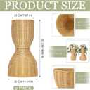 2 Pcs 20 in Tall Wicker Reversible Outdoor Planter Basket Boho Rattan Plant Pots Decorative Woven Flower Pots for Porch Home Patio Backyard Indoor Garden, Dual Size 12 Inch 8 Inch, 12 inches and 8 inches
