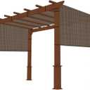8' x 12' Pergola Shade Cover Replacement Canopy with Grommets Weighted Rods Permeable for Outdoor Patio Porch Backyard Gazebo, Brown